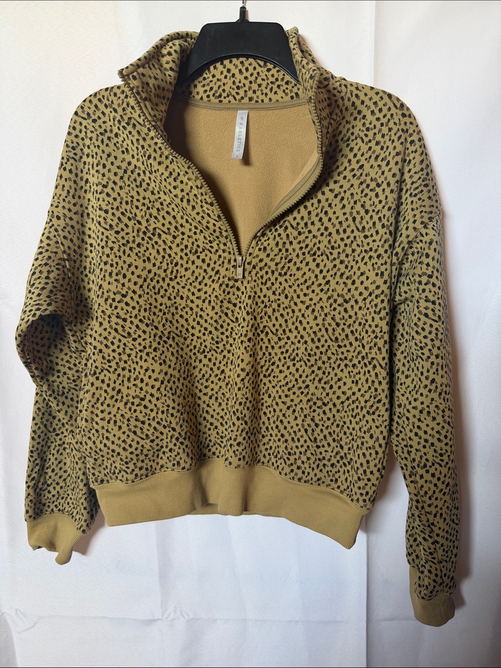 Quarter-Zip Pullover Sweater in Animal Print